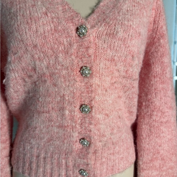 Karen Kane Soft Pink Button-Up Cardigan Small - Picture 2 of 8